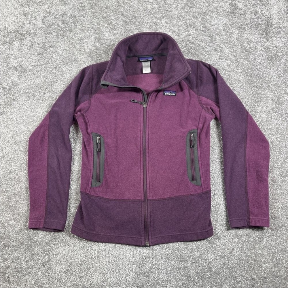 Patagonia Jacket Womens Small Emmilen Fleece Zip Up Hiking Colorblock Purple